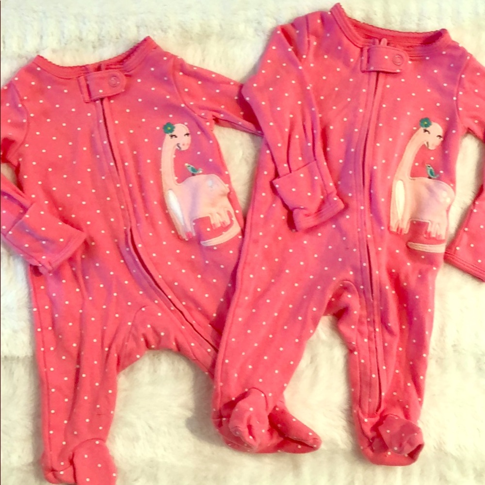 Baby Girl Carter's Polka-Dot Dino Sleep & Play